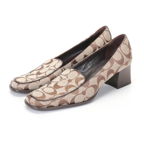 Coach Julia Slip On Block Heels In Signature Canvas size 6B - Picture 2 of 7